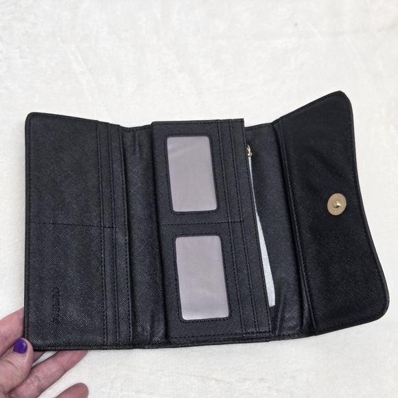 Black Laser Cut Floral Trifold Wallet - NWT Bohemian Sunflower - Picture 5 of 11